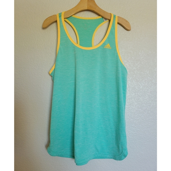 adidas Tops - Womens Adidas tank top size small green/blue color with yellow
